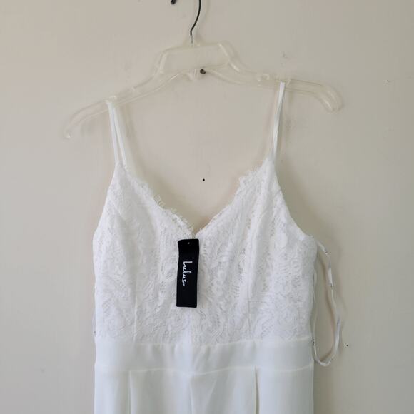 Lulus Timeless Romance White Lace Wide-Leg Jumpsuit Medium - Picture 4 of 7